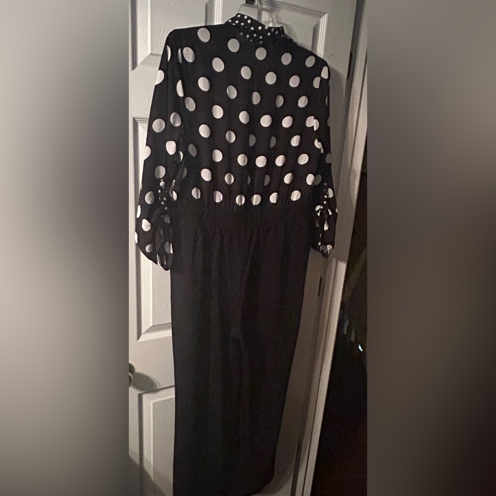 NWOT - CATO Polka Dot Jumpsuit Black White - Picture 4 of 7